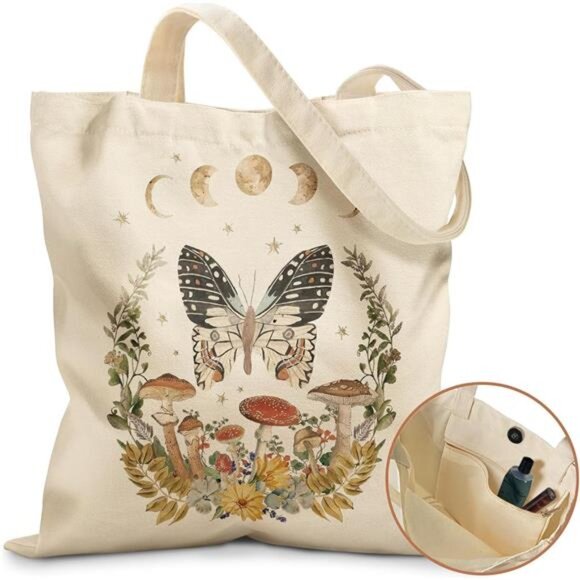 Aesthetic Tote Bag for Girls Star Moon - Picture 1 of 6